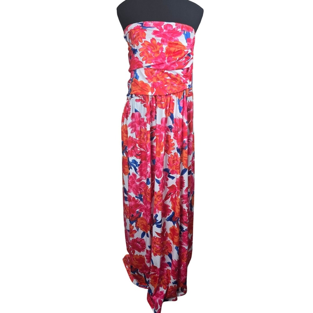 NWT Grace Karin Womens Strapless Jersey Knit Dress Size 2XL Resortwear Floral